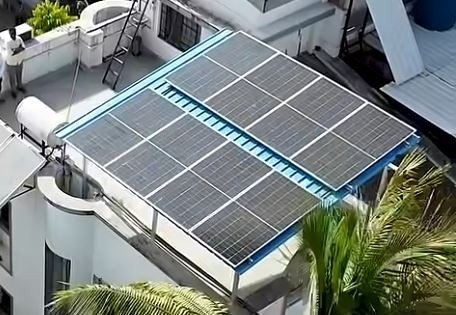 solar panels installed on rooftop of the house